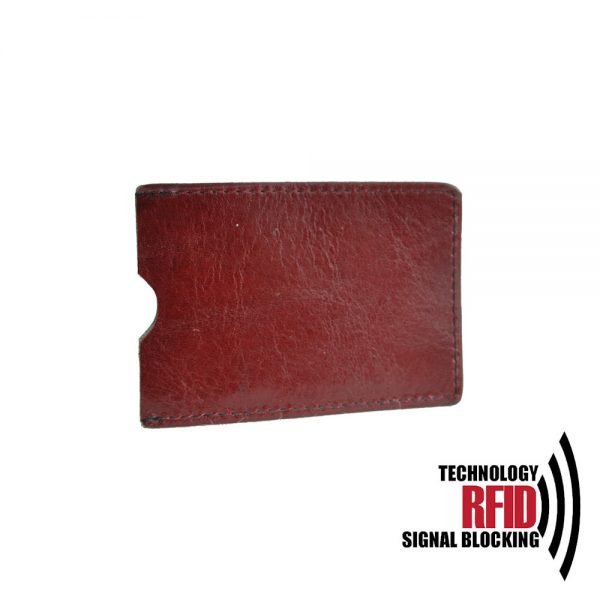 Ochranné kožené púzdro na debetné a kreditné karty, bordová farba (2)