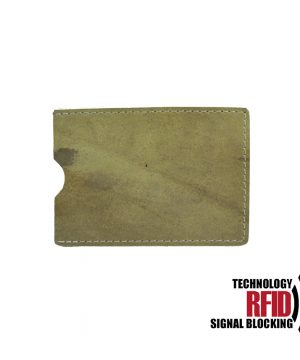 Ochranné kožené púzdro na debetné a kreditné karty, khaki farba (2)