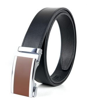 Moderný kožený opasok s automatickým zapínaním BROWN BAR