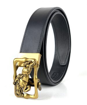 Moderný kožený opasok s automatickým zapínaním GOLD HORSE