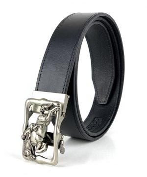 Moderný kožený opasok s automatickým zapínaním SILVER HORSE