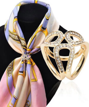 Alternative view of Ozdoba na šatku a šál v zlatej farbe so sklíčkami