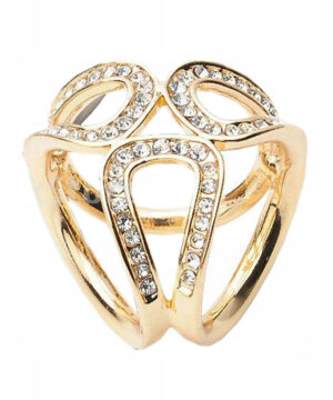 Ozdoba na šatku a šál v zlatej farbe so sklíčkami