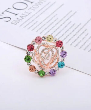 Ozdobný farebný trojprstenec na šatku a šál