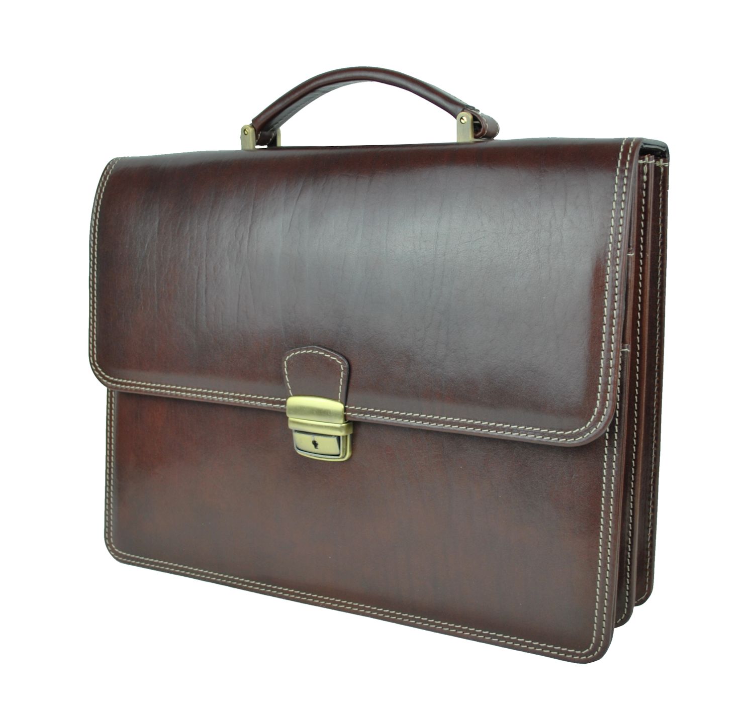 Perfektná kožená aktovka č.8040 v hnedej farbe – Obrázok 2