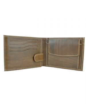 Pánska kožená peňaženka č.8552, melírový efekt mahagónového dreva (4)