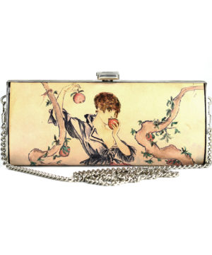 Ručne maľovaná spoločenská kabelka č.7111 s motívom Dievča s jablkom