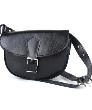 MINI kožená kabelka v čiernej farbe