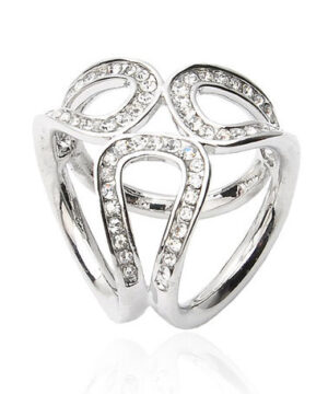 Ozdoba na šatku a šál v striebornej farbe so sklíčkami